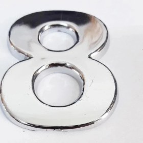 Resim Aylina Mey Ithalat® Cemax 8 Rakamı 3,75 cm Krom Yapışkanlı 