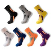 Resim Ranyeek Erkek Spor Çorapları, Soluklu Ve Ter Emici, Antipatlama, Basketbol/futbol/running İçin, Orta Boy, Mavi-turuncu Desenli, Tek Boyut 