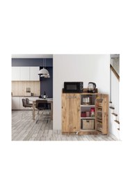 Resim ZEYTUN Ceviz Çok Amaçlı 90 Derece Açılabilir Kısa Kiler Mutfak Dolabı 