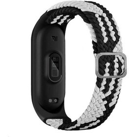 Resim Xemu Xiaomi Mi Band 4 Uyumlu Krd-49 Örgü Kordon-siyah-beyaz 
