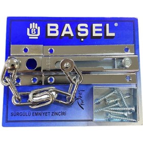 Resim Başel Sürgülü Kapı Emniyet Zinciri Krom 
