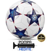 Resim Telvesse Futbol Topu Şampiyonlar Ligi Pompalı Sert Zemin Halı Saha Futbol Topu No:5 Mavi 034 Mavi 