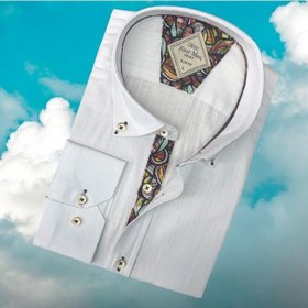 Resim Pamuklu Uzun Kollu Solf Linen Beyaz Erkek Gömlek Slim Fit Kalıp -9871 Beyaz 