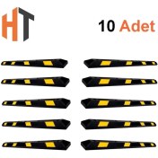 Resim 10'lu Kauçuk Araç Stoperi, Oto Park Stoperi 183x15x10 cm-İndirimli Set 