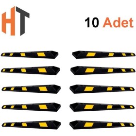 Resim 10'lu Kauçuk Araç Stoperi, Oto Park Stoperi 183x15x10 cm-İndirimli Set 