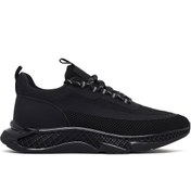 Resim Derimod Zero Erkek Siyah Kalın Tabanlı Bağcıklı Kumaş Sneaker,Kışlık Spor Ayakkabı 25WFD69106F 