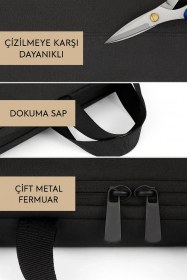 Resim Çantachım Laptop Çantası 15.6'' İnç Siyah Evrak Çanta Tüm Markalarla Uyumlu Siyah 