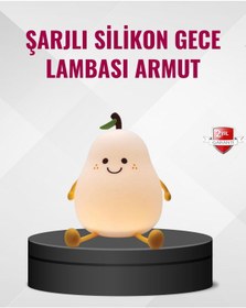 Resim Armut Gece Lambası Usb Şarjlı Ayarlanabilir Led Işık Siyah 