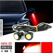 Resim Kartal Göz Led Ayna Altı Led Eagle Eye Civatalı Kırmızı Renk 18mm Sts Oto Aksesuar 