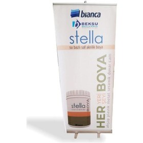 Resim Stella Su Bazlı Saf Akrilik Beyaz Boya 1000 Ml Beyaz 