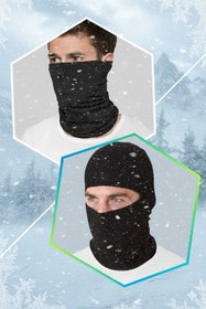 Resim EfemİcGiyim Siyah Termal Kar Maskesi ve Termal Boyunluk 1+1 Set 