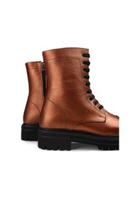 Resim Deery Hakiki Deri Bakır Rengi Kadın Postal Bot Bakır 