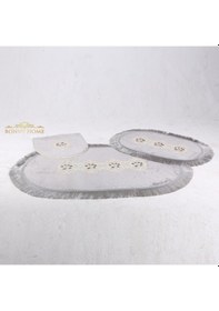 Resim Shems Gri 6 Prç Kirli Çamaşır Sepeti Seti + Banyo Paspası Seti 