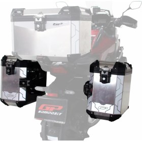 Resim Gp Kompozit Universal 40 Lt x 2 Alüminyum Motosiklet Yan Çanta Seti Gri 