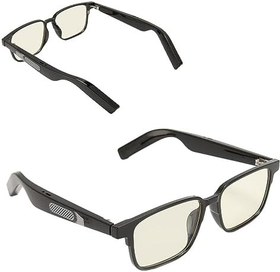 Resim Dahili Mikrofonlu Akıllı Gözlük Dokunmatik Kontrol Ses Kontrolü IPX4 Su Geçirmez Akıllı Gözlük Çıkarılabilir Manyetik Lens (Polarize Lensli Gece Görüş Lensleri) 