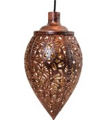 Resim Yifomall Güneş Enerjili Bahçe Aydınlatma - Kelebek Desenli Metal Sarkıt Fener Kahverengi 