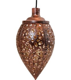 Resim Yifomall Güneş Enerjili Bahçe Aydınlatma - Kelebek Desenli Metal Sarkıt Fener Kahverengi 