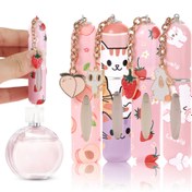 Resim 1 Adet Sevimli Tavşan, Çilek veya Çiçek Desenli Charm Sprey Şişesi - Pastel Pembe & Zincirli, 0.17oz/5ml Yeniden Doldurulabilir Parfüm Atomizeri, Kadınlar ve Kızlar için Seyahat Dostu Kozmetik Dispanseri, Günlük Kullanım ve Geziler İçin Mini Parfüm Şişesi, Kişisel Koku, Eğlenceli Aksesuar, Dayanıklı Plastik 