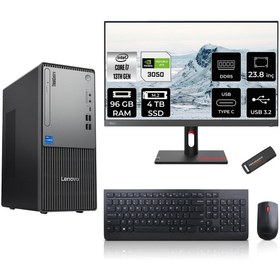 Resim LENOVO ThinkCentre Neo 50T G5 i7 13700 96GB 4TB SSD RTX3050/6GB 23.8" FHD FDOS Masaüstü Bilgisayar 