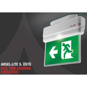 Resim Arsel Arselite AE-1223-L Sıva Üstü Ledli Acil Çıkış Yönlendirme Armatürü Sürekli ve Kesintide 180 Da 
