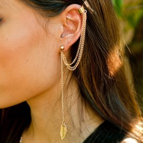 Resim Satışta Olan Kadınlar İçin Kulak Klipsleri 1 Adet Kişilik ve Moda Uzun Yaprak Püskül Yeni Yıl Hediye Küpeleri 