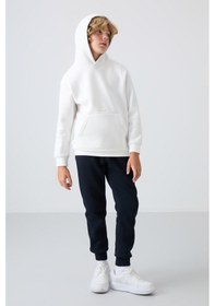 Resim Tommylife Tommy Life Ekru Pamuklu Kalın İçi Tüylü Yumuşak Dokulu Standart Fit Baskılı Erkek Çocuk Sweatshirt - 11215 Ekru 