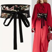 Resim Ai.Ag Kadınlar için Şık Nakışlı Çiçekli Bel Kemeri - Siyah & Pembe Geleneksel Çin Tarzı Hanfu Aksesuarı, Elbiseler, Partiler ve Günlük Kullanım İçin Mükemmel 