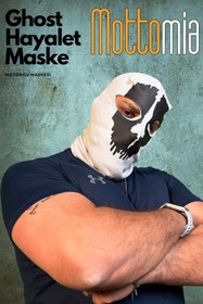 Resim mottomia Beyaz Ghost Maskesi - Call of Duty Tarzı Hayalet Maske Termal Kask İçi Balaklava 