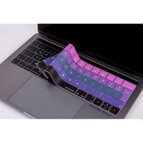 Resim Macbook Pro Klavye Koruyucu Touchbarlı Uk-eu İngilizce Ombre A1706 A1989 A2159 A1707 A1990 Uyumlu Pembe Mavi 