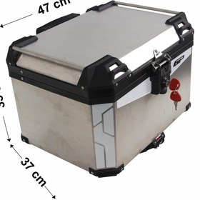 Resim GP KOMPOZİT Universal 57 lt Alüminyum Motosiklet Çantası Gri 