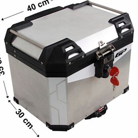 Resim GP Kompozit Universal 37 L Alüminyum Motosiklet Çantası Gri 