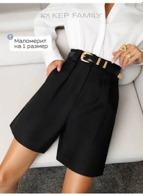 Resim Kepfamıly Kadın Uzun Bermuda Şortları Siyah 246875545 Siyah 