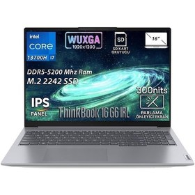 Resim Lenovo Thinkbook 16 G6 IRL 21KH00V1TR G1 i7-13700H 16 GB 512 GB SSD 16" Dos WUXGA Dizüstü Bilgisayar 