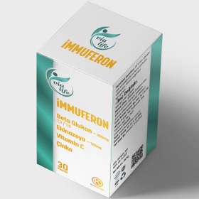 Resim İmmuferon Beta Glucan 200 mg, Ekinezya 120 mg, Vitamin C, Çinko 30 Kapsül 