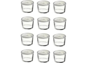 Resim Paşabahçe Kapaklı Cam Saklama Kabı 12 Li Kahvaltılık 220CC 42230-12 Şeffaf Renk Tek Ebat Beden 