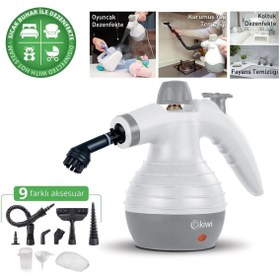 Resim Kiwi Ksc-4211 Çok Fonksiyonlu Buharlı Temizleyici 9 Aparatlı Çok Amaçlı Ev Zemin, Döşeme, Araba Temi 