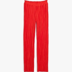 Resim Koton Bol Paça Pantolon Beli Lastikli Dokulu Kırmızı 4skg40016ak Kırmızı 