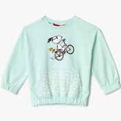 Resim Kız Bebek Snoopy Baskılı Pamuklu Sweatshirt 