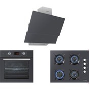 Resim Kumtel Antrasit ( Gri ) Cam Digital / Dokunmatik Ankastre Set - 8 Prog 