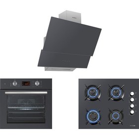 Resim Kumtel Antrasit ( Gri ) Cam Digital / Dokunmatik Ankastre Set - 8 Prog (KO-40 TAHDF + B66 - SF2 DDT + DA6-835) 