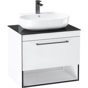 Resim Orka Knidos 70 Cm Mdf Beyaz Banyo Dolabı Alt Modül Ve Lavabo Beyaz 