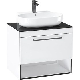 Resim Orka Knidos 70 Cm Mdf Beyaz Banyo Dolabı Alt Modül Ve Lavabo Beyaz 