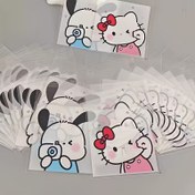 Resim 100 Adet Sanrio Hello Kitty Pochacco Yeniden Kapanabilir Poşetler Hediye Paketleme Çantaları Karakterli Saklama Poşetleri Kendinden Yapışkanlı Doğum Günü Parti Hediyelik Poşetleri 