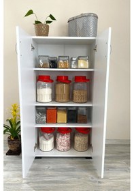 Resim Irmak Çok Amaçlı Dolap 2 Kapaklı 4 Gözlü Ayakkabılık Kiler Dolabı Beyaz 