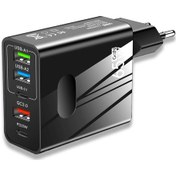 Resim Usb C Şarj 65w Gan Muti 5 Port Hızlı Şarj 3.0 Hızlı Şarj Tipi C Cep Telefonu Eu Black ' Beyaz 