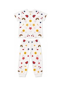 Resim Beniizle Kız Çocuk Pijama Takımı Beyaz 