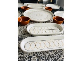 Resim Venüs Home Gold Elips 15 Parça Desenli Kahvaltı Takımı 6 Kişilik Renkli Seramik Set 