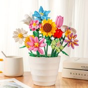 Resim Blok Yapıları Sonsuz Çiçek Montaj Modeli, Gül Güller Tulip Montaj Oyuncak, Sevgililer Günü Noel Hediyesi, Ev Dekorasyonu Süs, Blok Yapıları Çiçek 