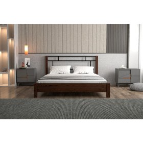 Resim Koç Tek Yapı Yap-Sa Home Feza-Metal Başlıklı Doğal Ahşap Karyola 