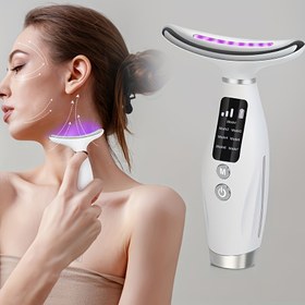 Resim USB Şarj Edilebilir Boyun Güzellik Cihazı - Taşınabilir Yüz Masajı Cihazı, Lityum Pil, Kadınlar İçin İdeal Hediye, Cilt Esnekliğini Geliştirir, Cilt Bakımı Aracı|Ergonomik Tasarım|Yumuşak LED Işık 